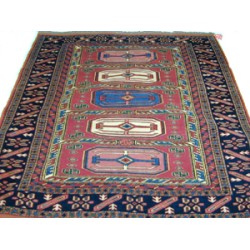 Caucasus Kazak - Burgundy - Navy Blue