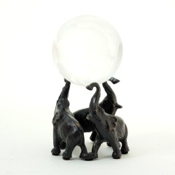 Elephant Ball Holder, Solid Brass, Patina Finished.