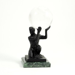 Atlas Ball Holder, Bronze Finished on Marble,