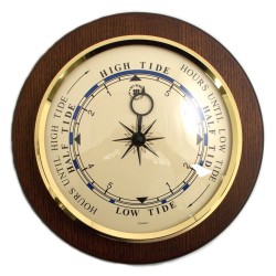 Brass Tide Clock on Cherry Wood, 